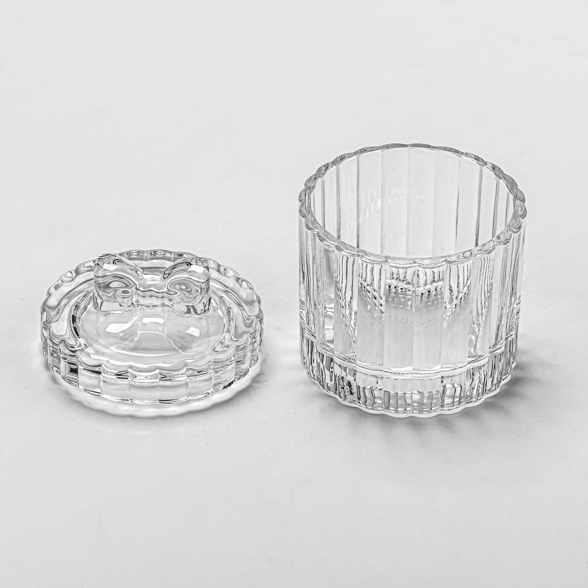 Luxury 90ml Glass Candle Jars with glass lid wholesale