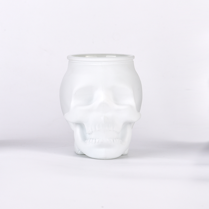 Unique matte skull glass candle jar wholesale