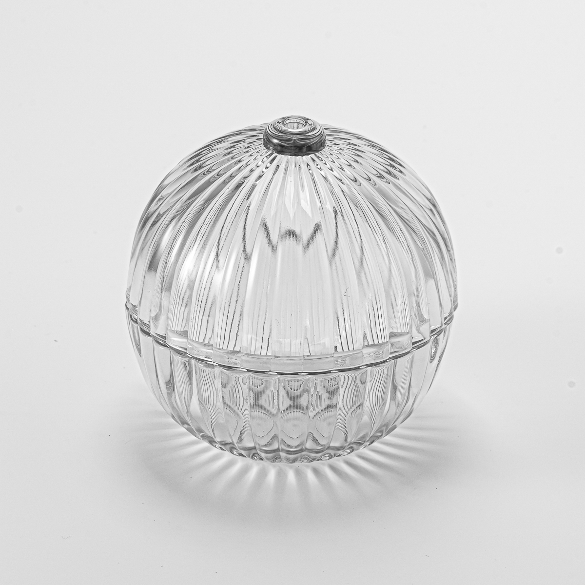 Popular Round Ball Glass Candle Vessels With Lids Glass Candles Wholesale