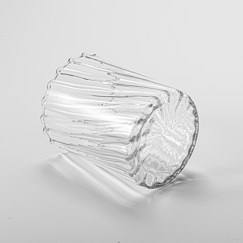 clear strip glass camdle jar with home decor