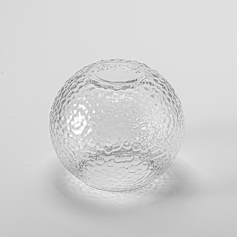Luxury transparent round shape glass candle jar wholesale