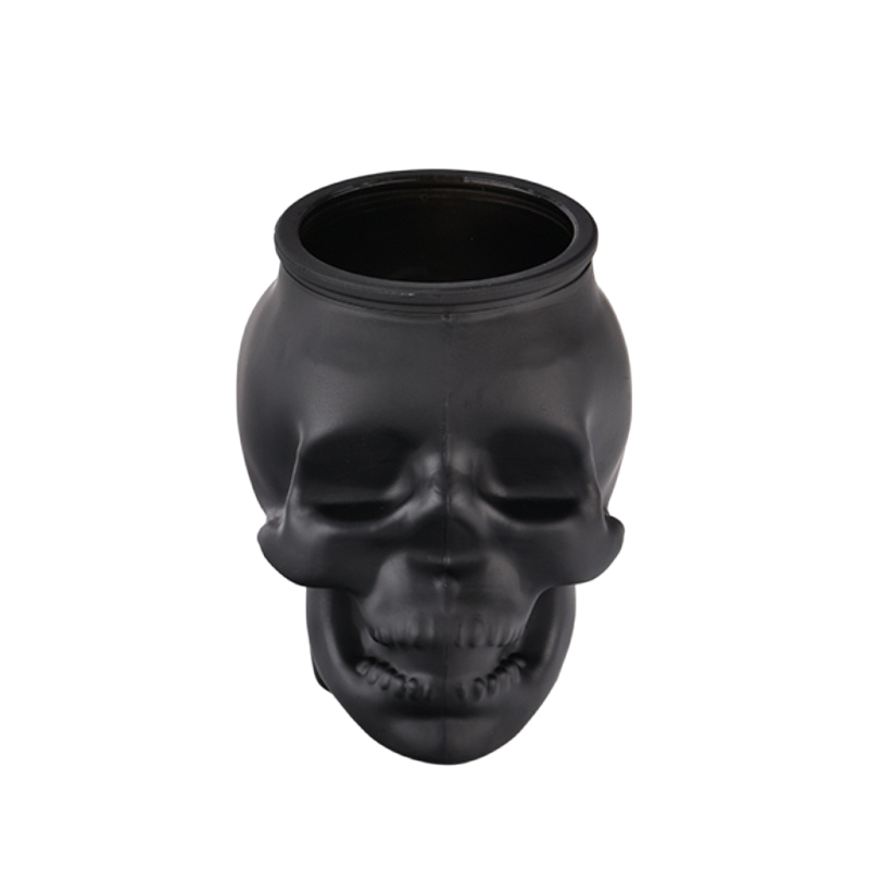 Skull Shaped Glass Candle Jar Halloween Collection Decoration Skull Shaped Glass Candle Holder