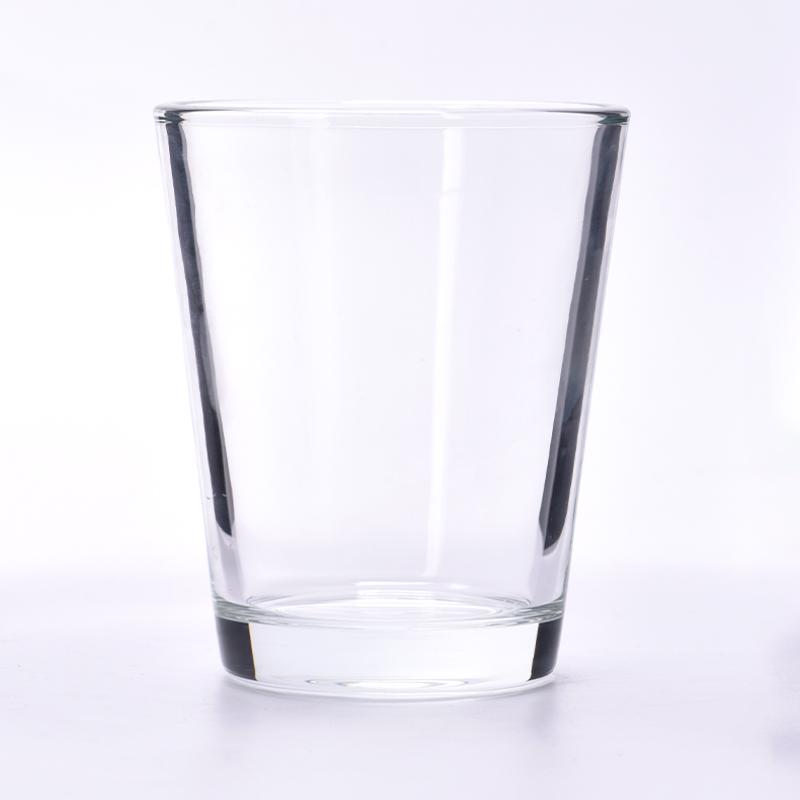 Custom 500ml Glass Candle Vessels V Shaped Glass Candle Jars Wholesale