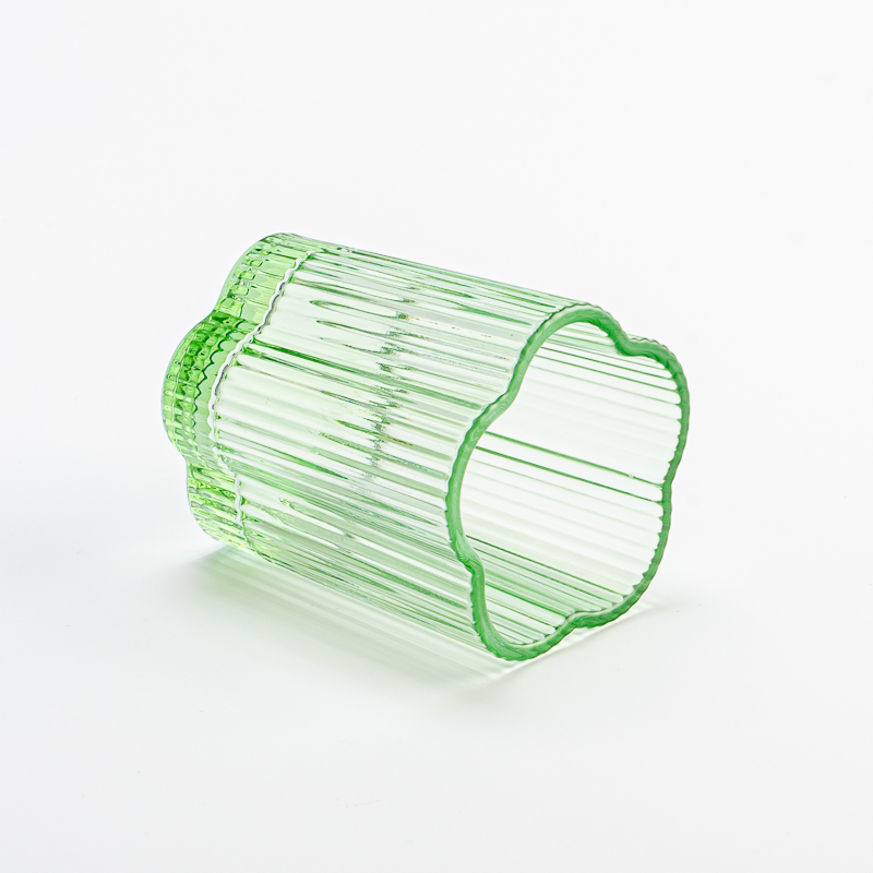 Empty Flower Shaped Glass for Candle Making with Valentine's Gift