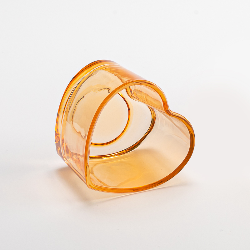 Valentines Gift Heart Shaped Glass Candle Holders Empty Glass Jar For Candle Making