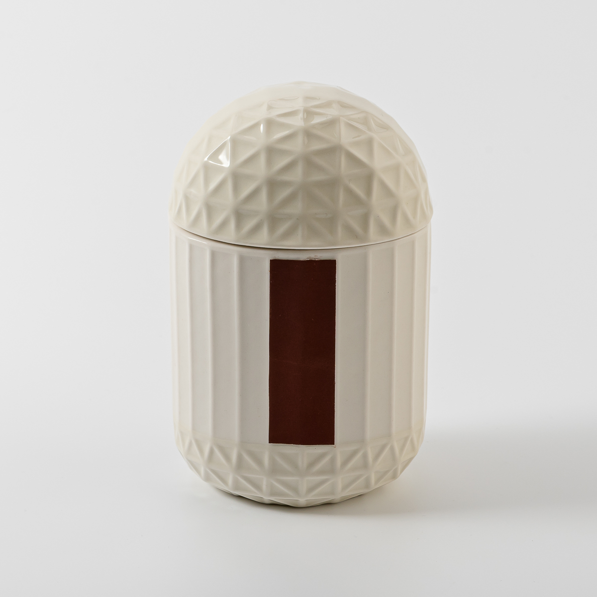 Wholesale Logo Empty Ceramic Matchstick jar with Ceramic lid