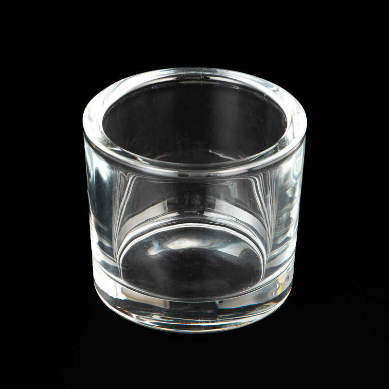 Wholesale clear glass candle container with thick-walled
