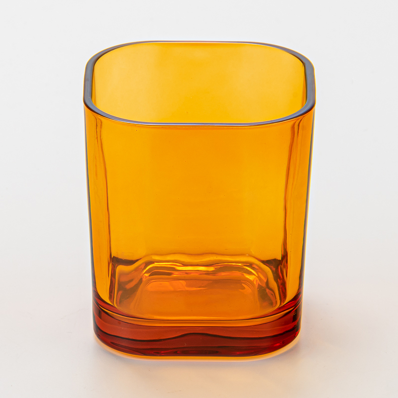 hot sales 9oz square glass candle holder