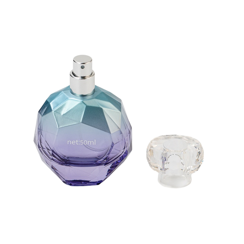 Luxury blue 50ml Glass Perfume Bottle with home decor