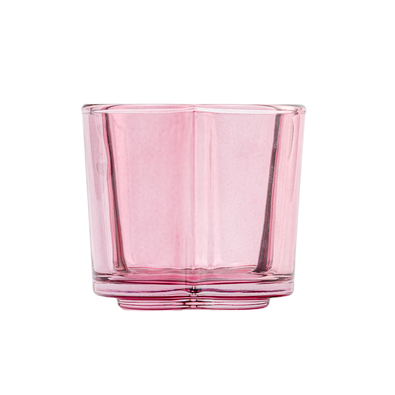 Flower Shaped 8oz Glass Container Scented Candle Holder Wholesaling