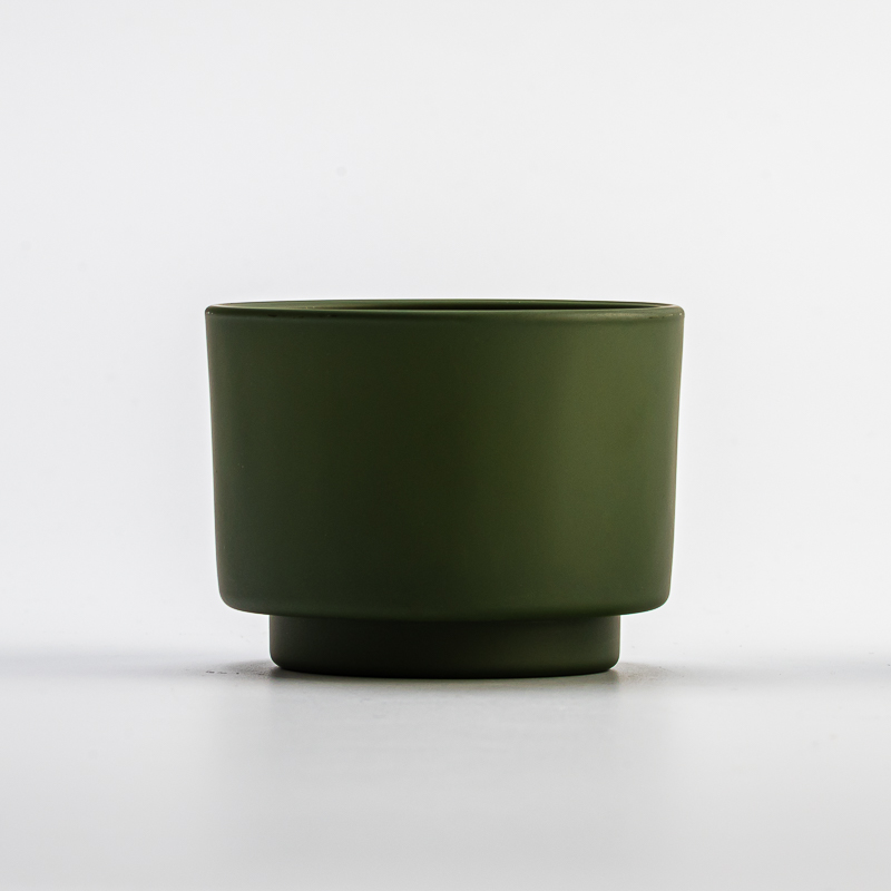 Wholesale Matte Dark Green 145ml Glass Jar Candle Vessel with home decor