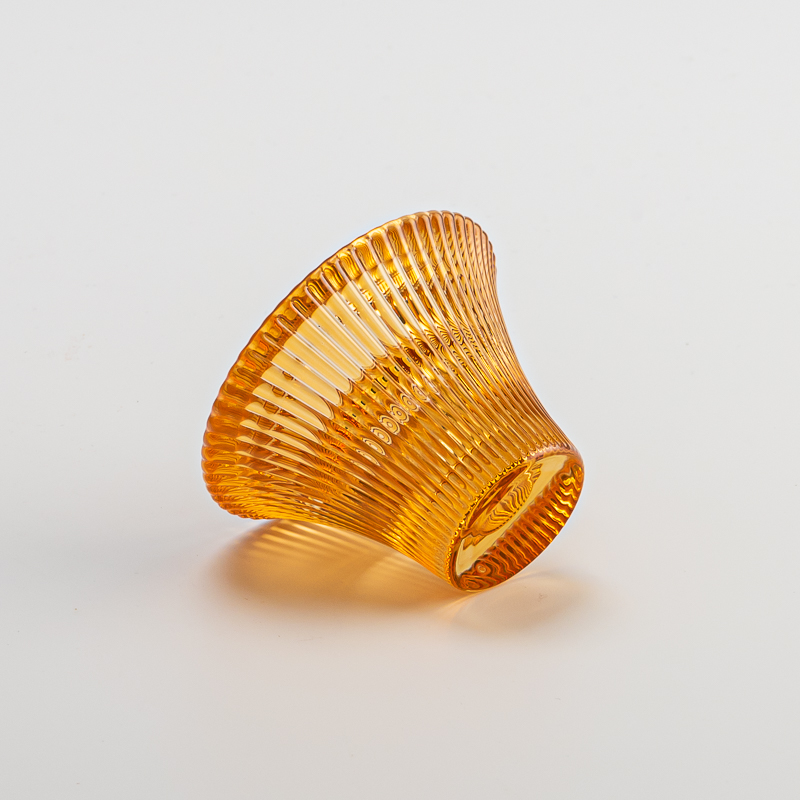 Luxury Custom Striped Glass Candle Home Decor Christmas Wholesale