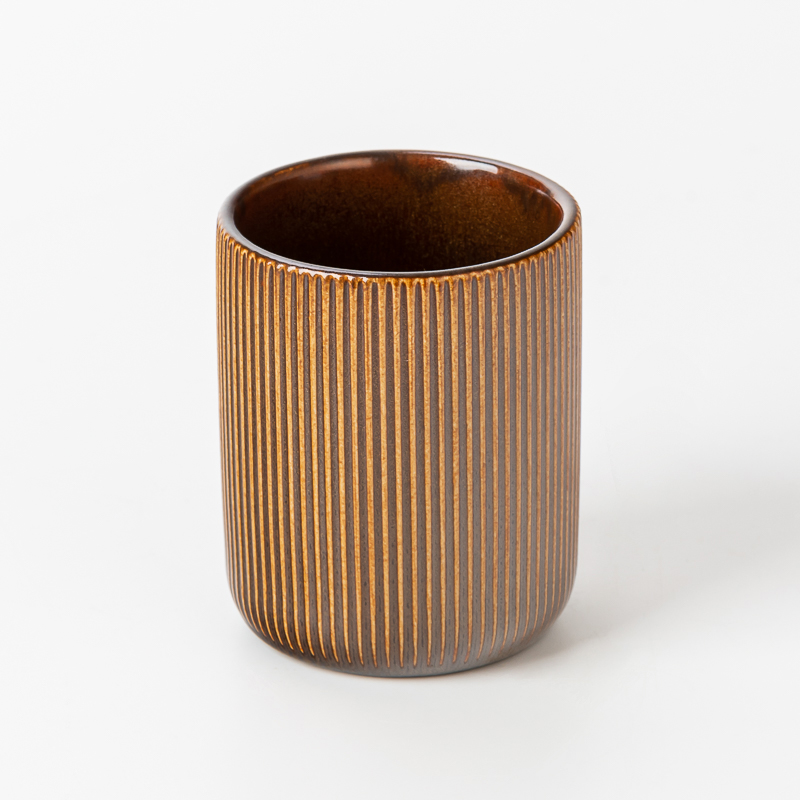 Luxury Custom Color Cylinder Ceramic Candle Holder Vessels