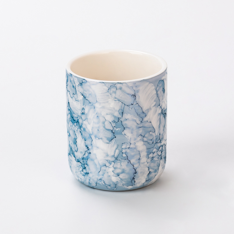 Custom Marble Colors Ceramic Candle Vessels Beautiful Ceramic Candle Jars Wholesale