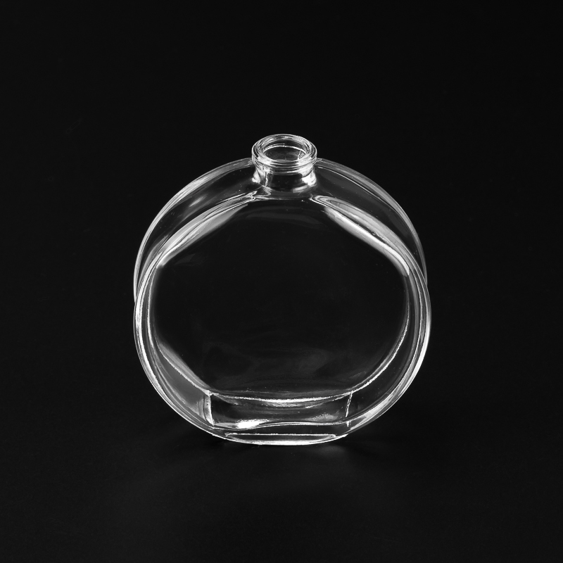Luxury Empty Clear Transparent Flat Crimp Glass Perfume Bottle