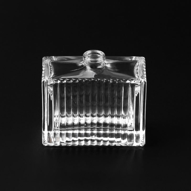 50ml Clear Crimp Glass Perfume Bottle with stripe