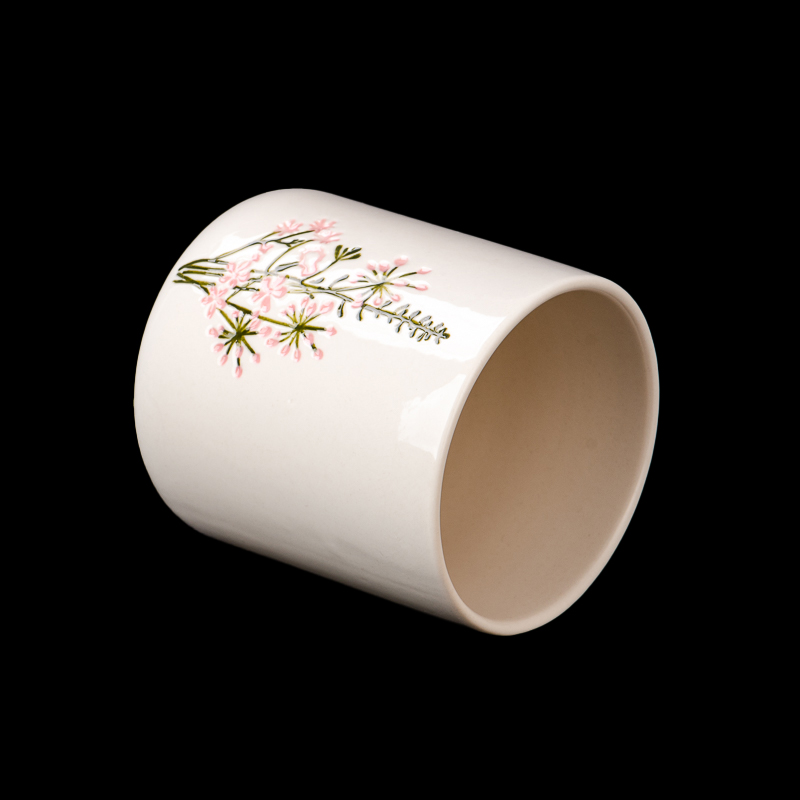 Beautiful Pattern Printing Ceramic Candle Jar Wholesale Beautiful Pattern Printing Ceramic Candle Jar Wholesale