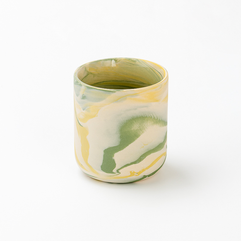 Marble Effect Combination Clay Ceramic Candle Jar For Candle Making