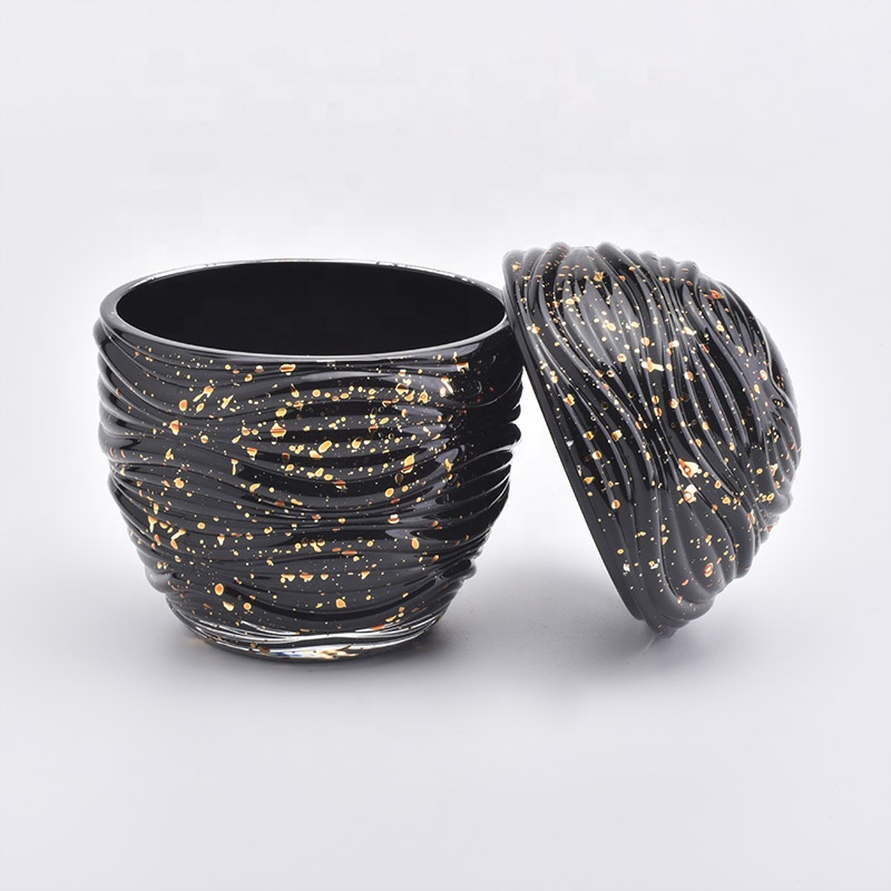 Egg shape black decorating Glass Candle holder wedding decoration