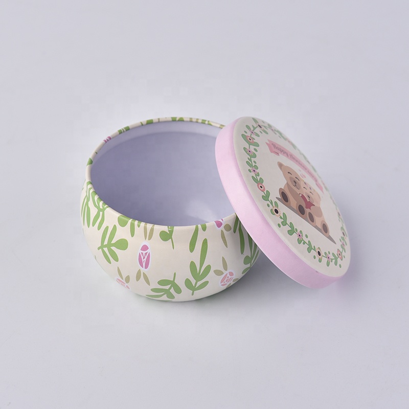 Metal cute candle tins printed for candle making with lids
