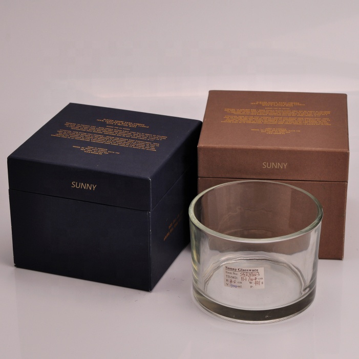 Four size large round glass candle jars