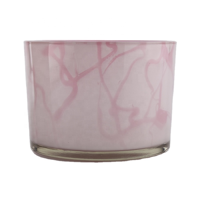 500ML Pink cylinder  Glass Jar Candle Wholesale for wedding