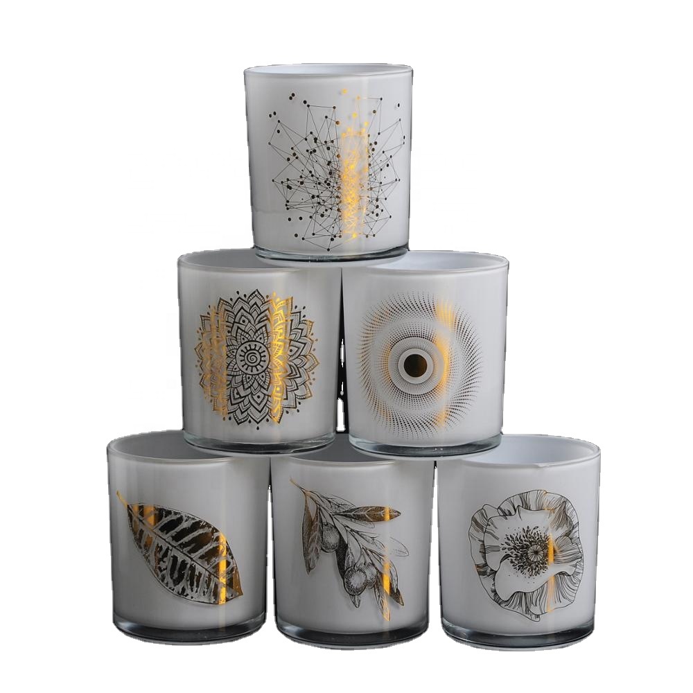 wholesale thick white 10oz glass candle jar for candle making