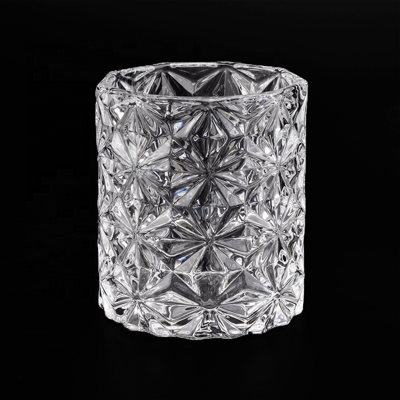 Crystal Embossed Glass Candle Holders Wholesale