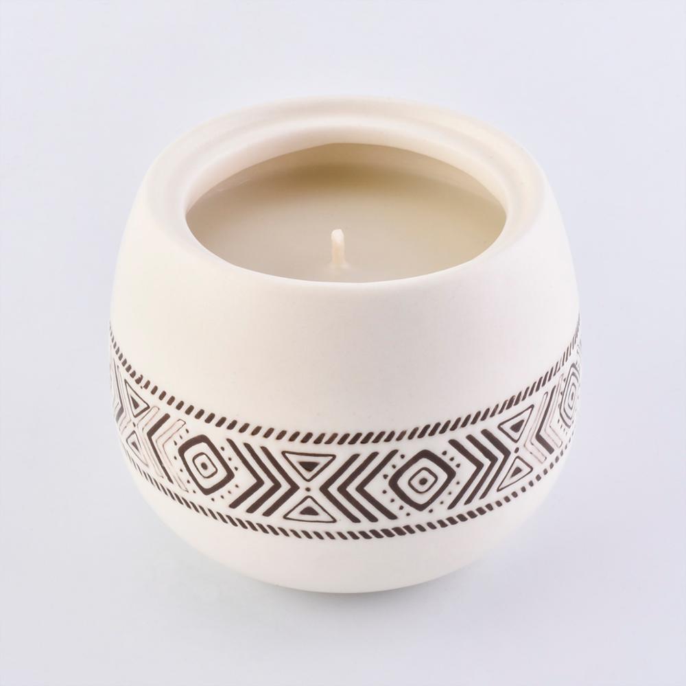 bulk natural ceramic tea light candle incense burner jar container with lid