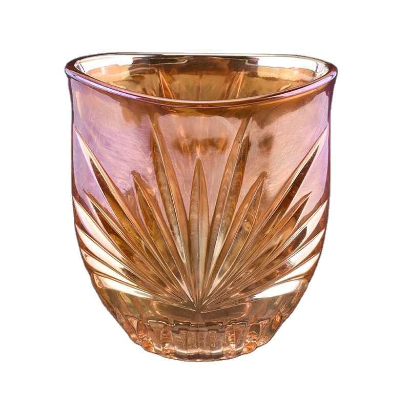 Luxury gold Glass Candle vessel wedding decoration