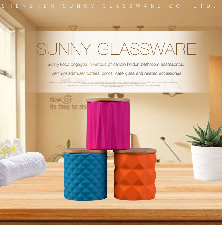 high quality modern ceramic candle holder with  wood lids wholesale