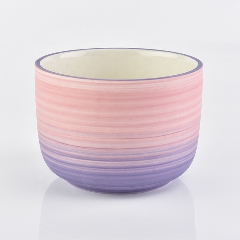 Classical iridescent frosted ceramic candle bowl container