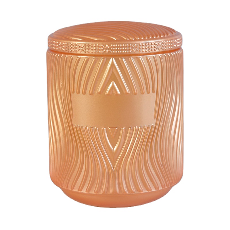 Beautiful Glass Candle Jar With Lid For Home Christmas Decoration