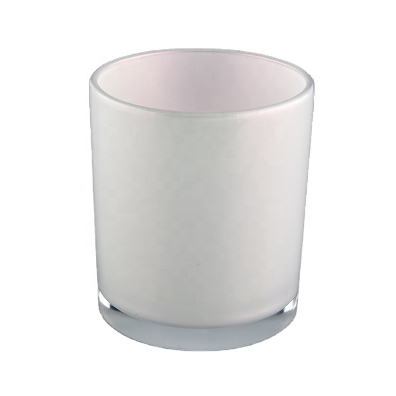 Classical Decorative Inside White Glass Candle Jar 8oz 10oz
