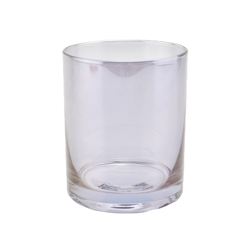 Luxury Cylinder Candle Glass Jar With Ion Plating