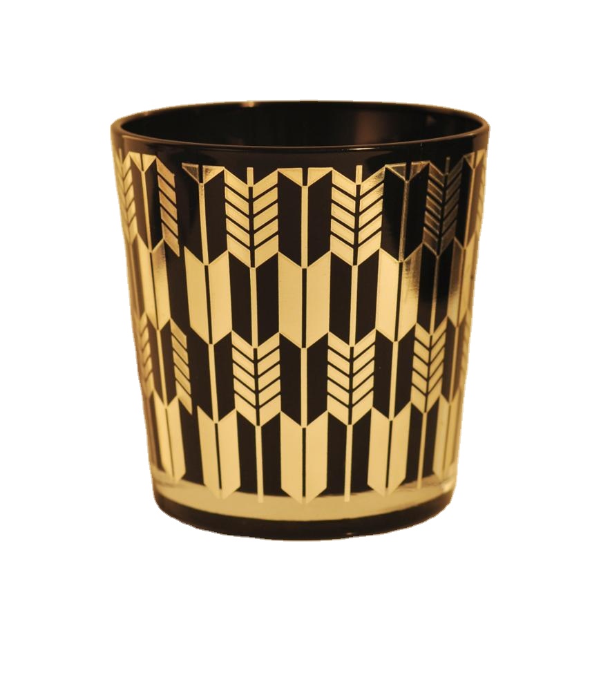 Black and white luxury empty glass candle jar for candle