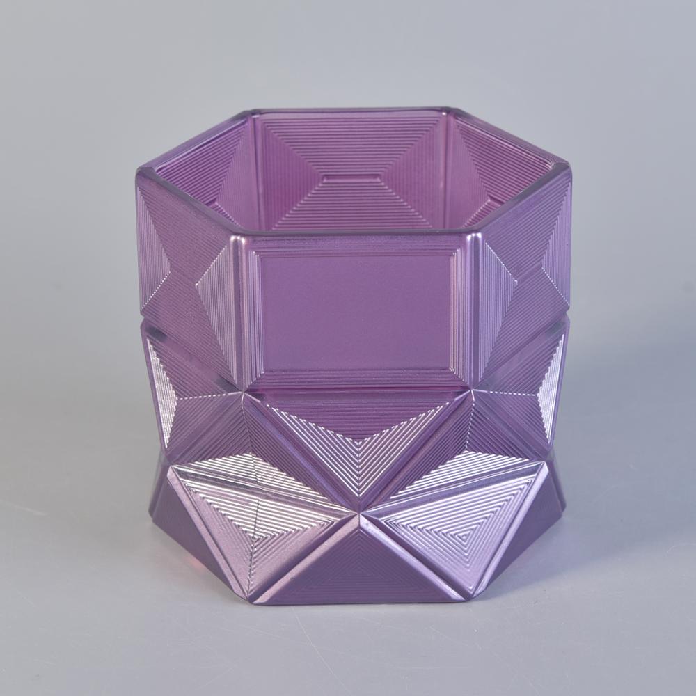 Patent Design Geo Cut Glass Candle Holders
