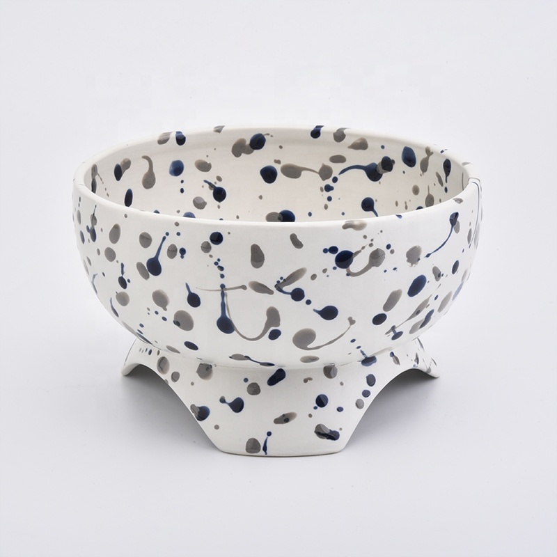 22oz Vintage standing empty ceramic candle jars