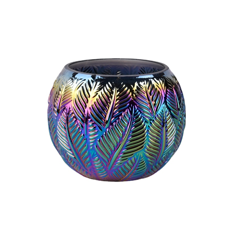 Electroplating lotus Glass Candle holders wholesales