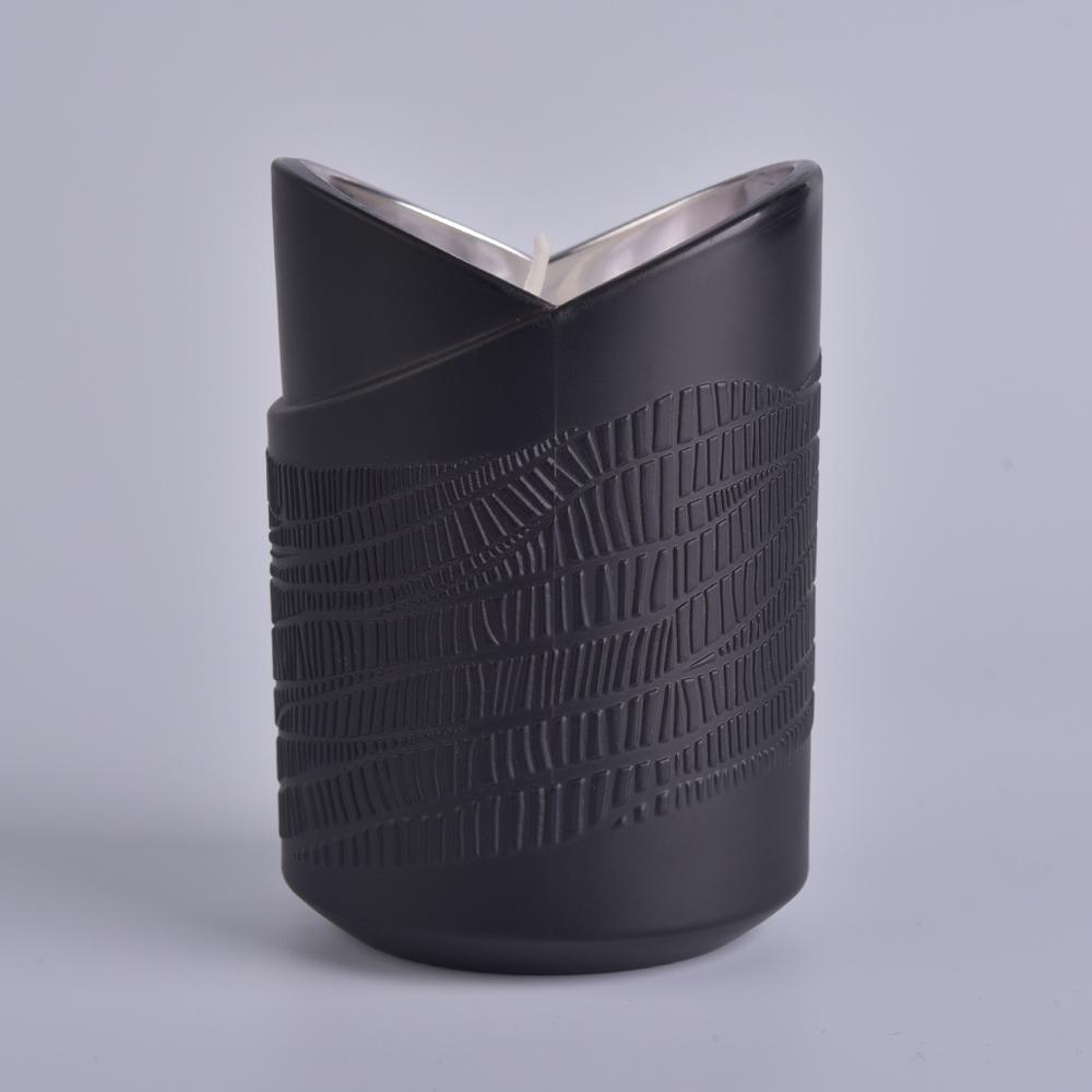 Wholesale Luxury 8oz Black Glass Candle Jars