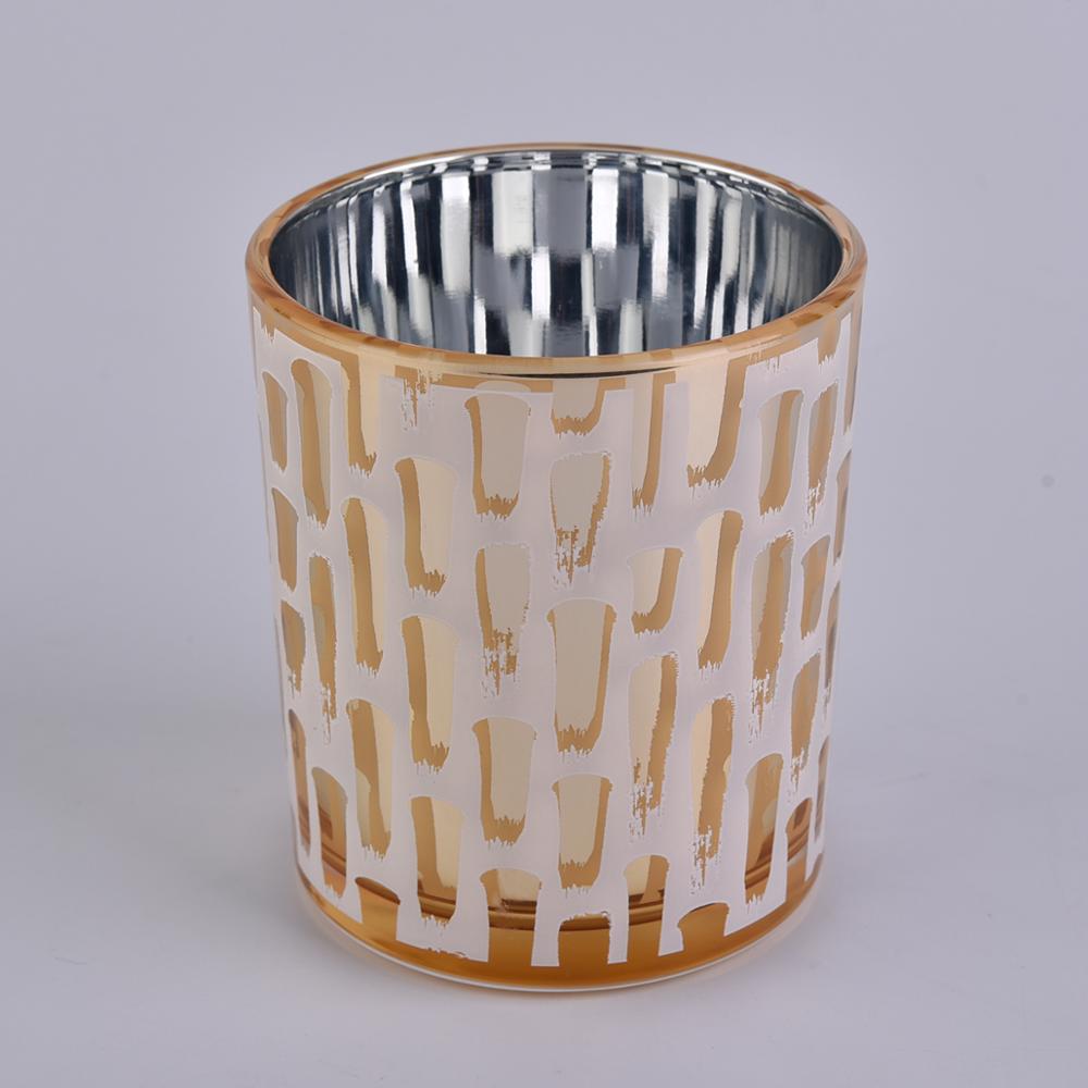 8oz 10oz Silver and Gold electroplating Candle Glass Jar