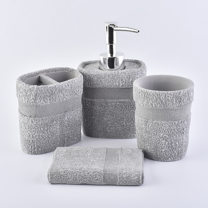 china hotel soap dish holder lotion dispenser toothbrush holder tumbler concrete bathroom accessories