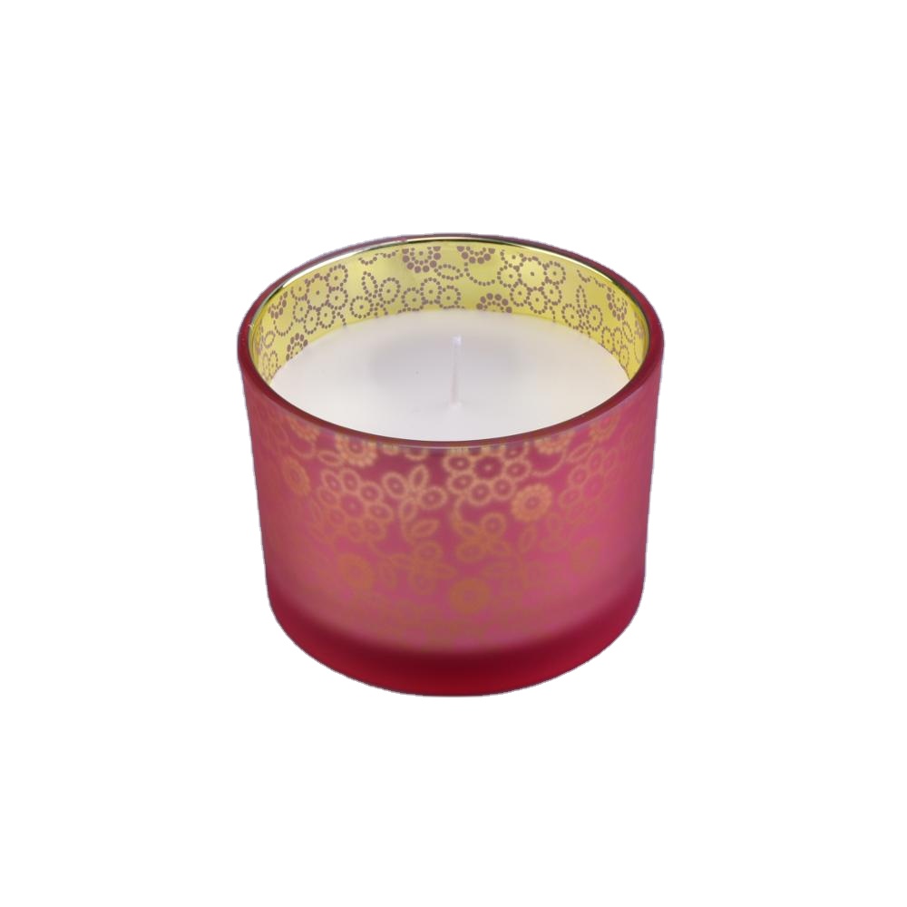 12 oz Luxury frosted soy wax glass candle holder in bulk