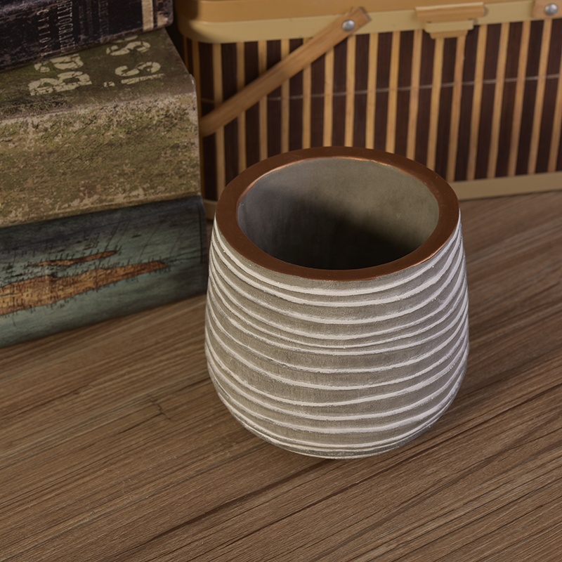 Unique Concrete Candle Jars wholesales Custom Printed Concrete Scented Candle holder