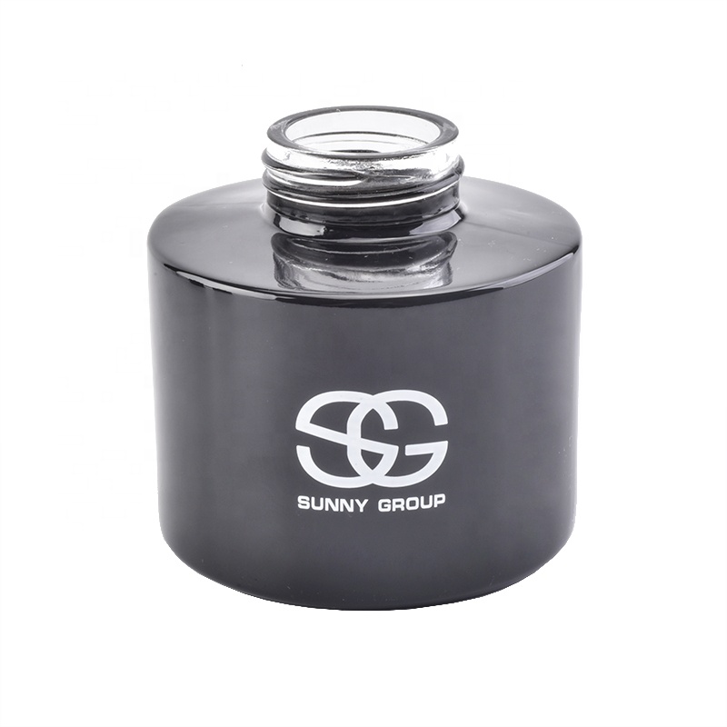 Wholesales home black reed diffuser bottle glass