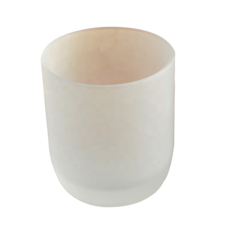 customized wholesale transparent frosted glass votive candle jar