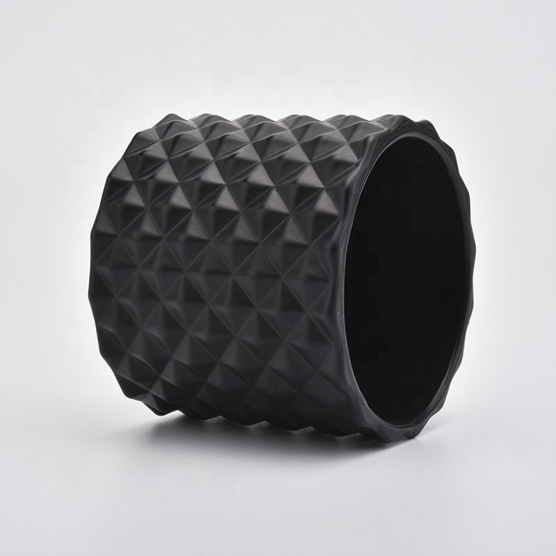 Geo cut black Glass Candle Holders customized in bulk