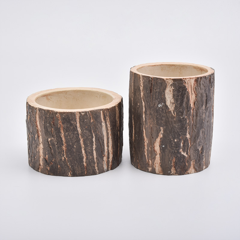 Decorative Tree Pattern Candle Holders With Concrete Material