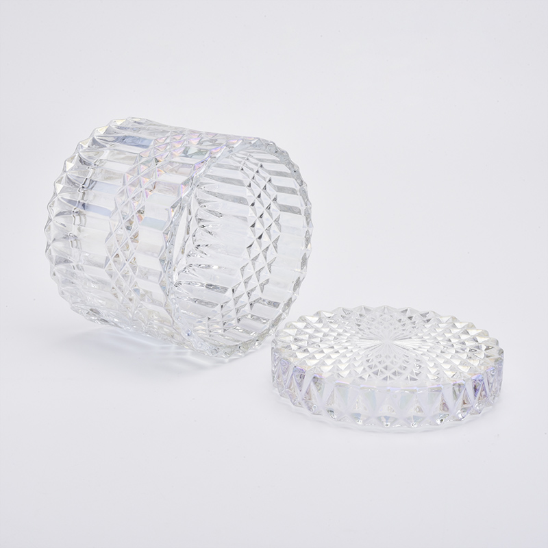 480ml Luxury Christmas Ion Plating  Glass Candle Jar With Lids wholesale