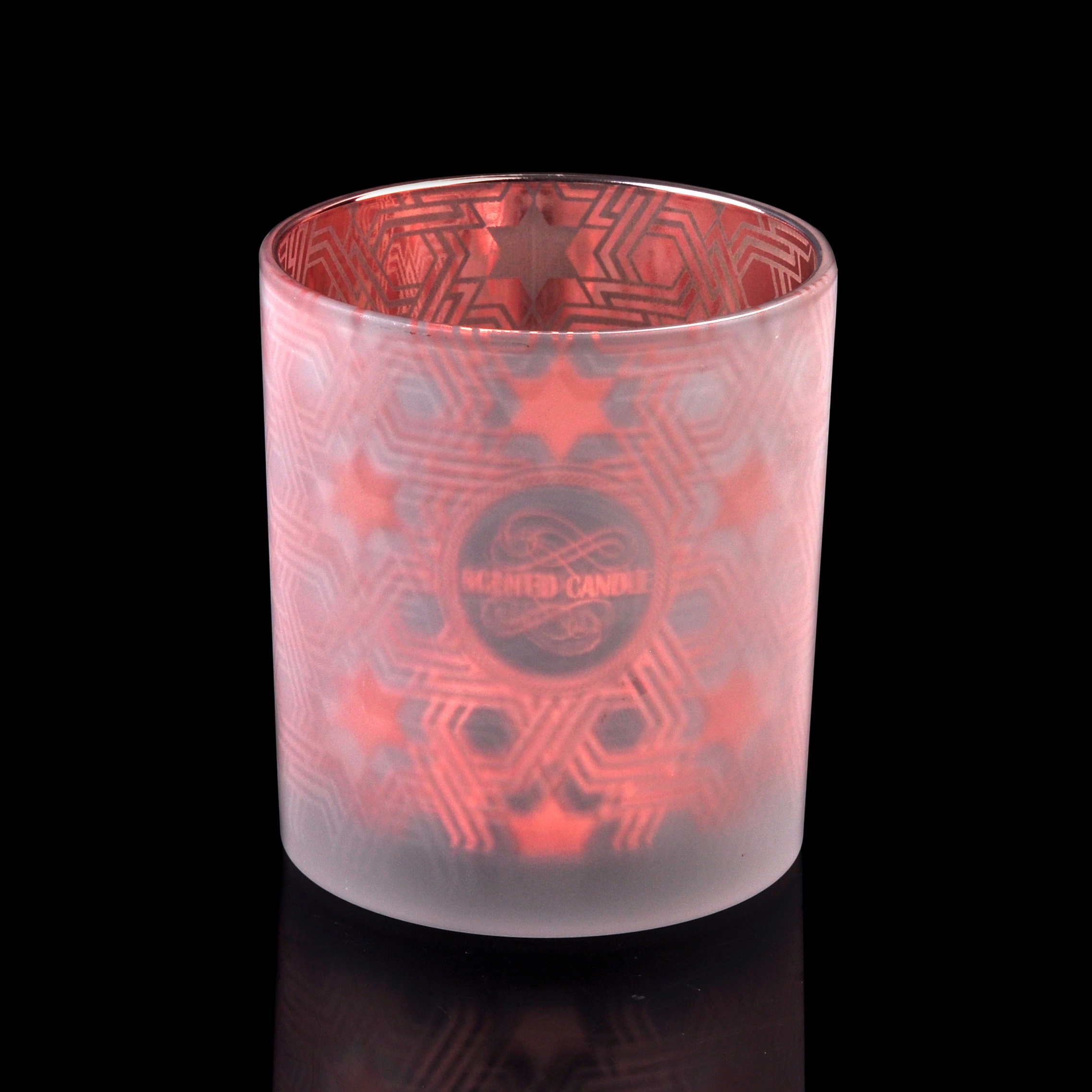6oz 8oz 10oz Rose Gold Laser Engraving Glass Candle Jars